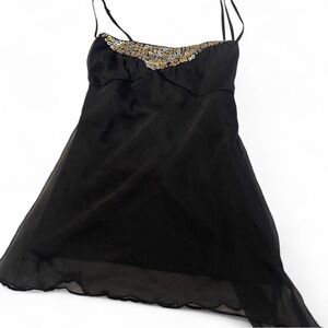 Black top with Gold Sequin Detail